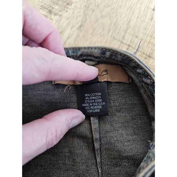 Arden B Vintage Denim Jean Ruched Pencil Skirt Women's Size L Made in USA - Picture 4 of 7